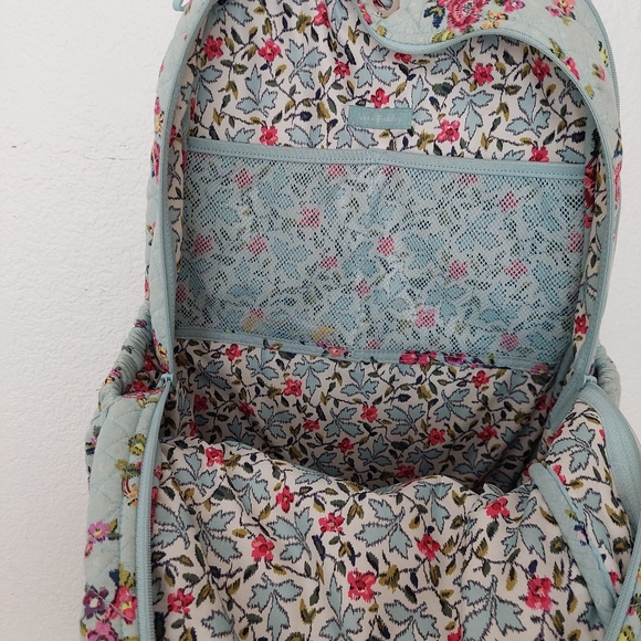 Vera Bradley Iconic XL Campus Backpack in the Water Bouquet pattern - Picture 4 of 11